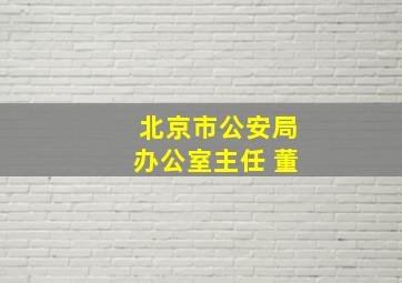 北京市公安局办公室主任 董